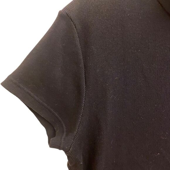 Talbots Black Modern Polo with Mandarin Collar and Rhinestone Buttons‎ Sz XL - Picture 4 of 16